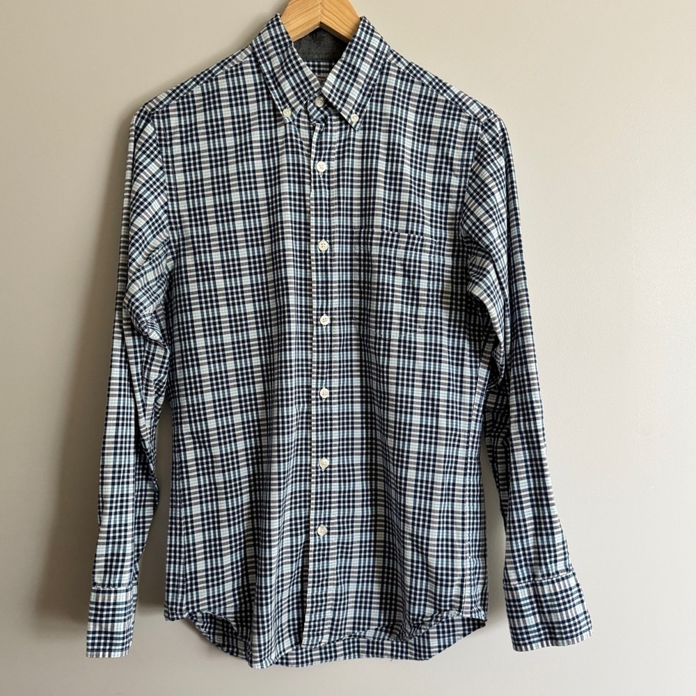 Men’s J. Crew Quality Woven Shirts Slim Fit Size XS Blue Plaid